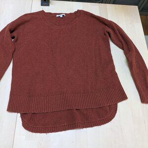 Madewell Rust Maroon Burgundy Red Texture Waffle Sweater Crewneck Long Sleeve